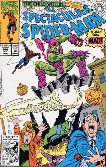 Green - Villain - Hero - A Man Gone Mad - Spiderwebs - Sal Buscema Spectacular Spider-Man (1976) 184 - Green - Villain - Hero - A Man Gone Mad - Spiderwebs - Sal Buscema