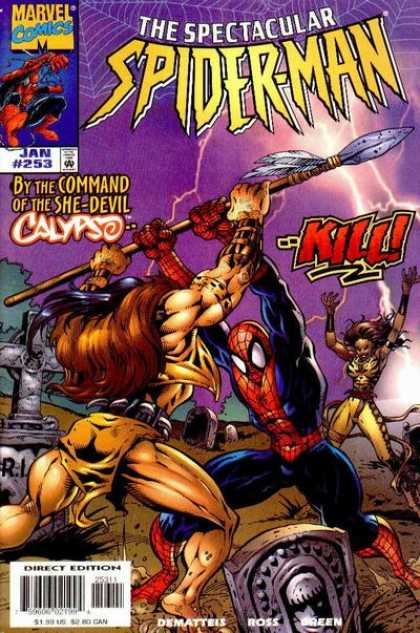 Spectacular Spider-Man (1976) 253 - Spiderweb - Amazons - Kill - Calypso - Cemetary