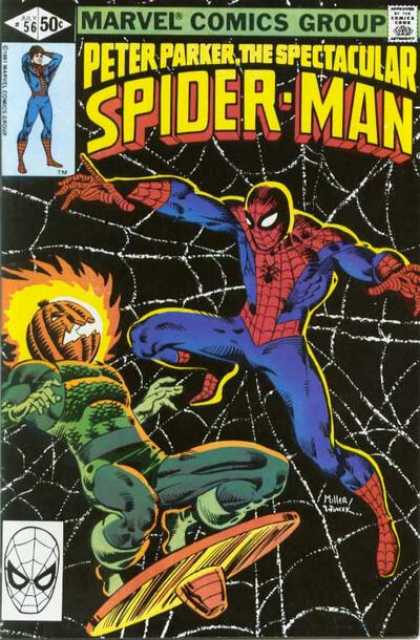 Spectacular Spider-Man (1976) 56 - Marvel - Peter Parker - Web - Pumpkin - Flames - Frank Miller