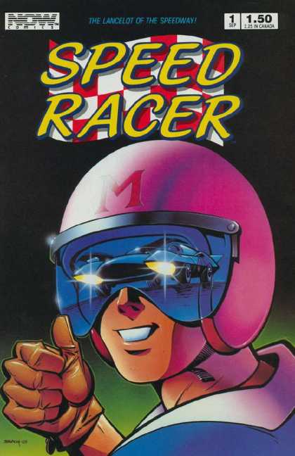 Speed Racer 1 - Man With Pink Helmet - Pink Helmet With Letter M - The Lancelot Of The Speedway - Issue Number 1 - 150 An Issue - Tommy Yune