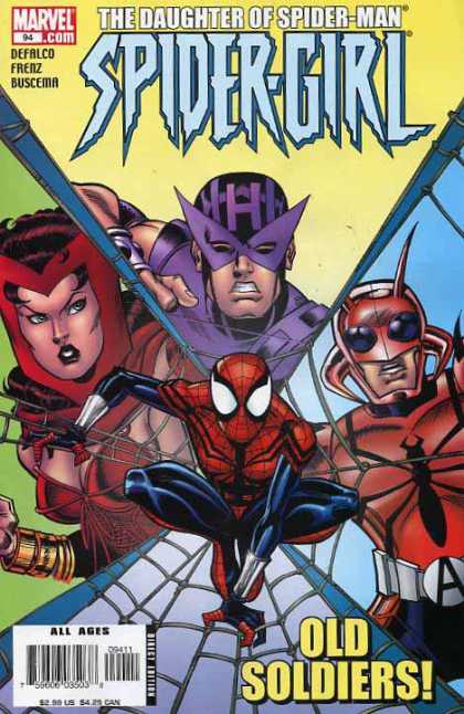 Spider-Girl 94 - Web - Girl In Red Mask - Purple H - Bugs - Silver Web Bracelets