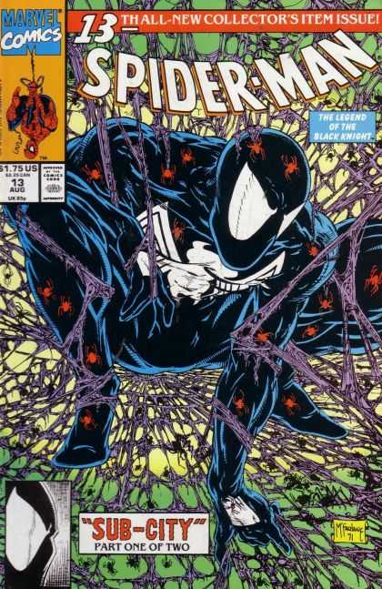 Spider-Man 13 - Venom - Black Web - Marvel Comics - Evil Spiderman - Hanging Upside Down - Todd McFarlane
