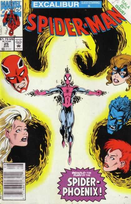 Spider-Man 25 - Excalibur - Guest - Starring - Spiderphoenix - Flames - Mark Bagley