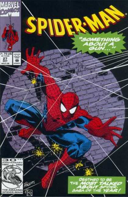 Spider-Man 27 - Marvel Comics - Something About A Gun - The Most Talked About Spider-man - The Wall Crawler In The Spotlite - 30th Anniversary