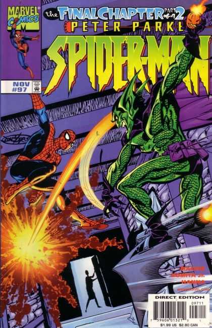 Spider-Man 97 - Spidey - Green Villain - Person At Door - Jack Olantern - Fire - John Byrne