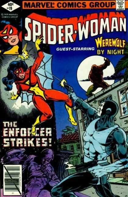 Spider-Woman 19 - Marvel Comics - Werewolf By Night - Enforcer Strikes - Epic Battle - Masked Woman - Bob Layton