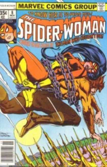 Spider-Woman 8 - Marvel - Know - Chains - Tied - Moon - Carmine Infantino, Steve Leialoha