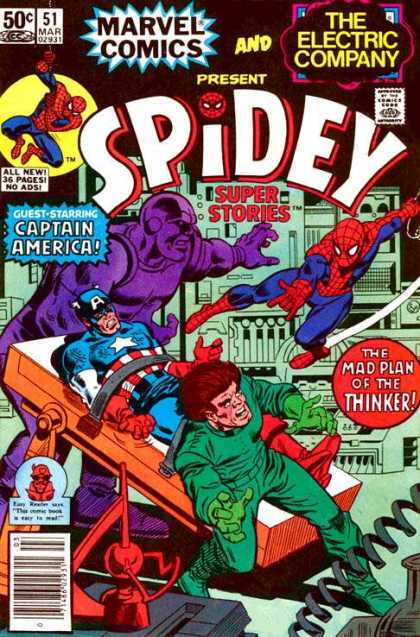 Marvel - March - 50 Cents - The Electric Company - Captain America Spidey Super Stories 51 - Marvel - March - 50 Cents - The Electric Company - Captain America