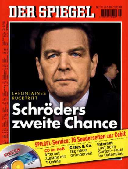 Spiegel - Der SPIEGEL 11/1999 -- Lafontaines Rï¿½cktritt: Schrï¿½ders zweite Chance