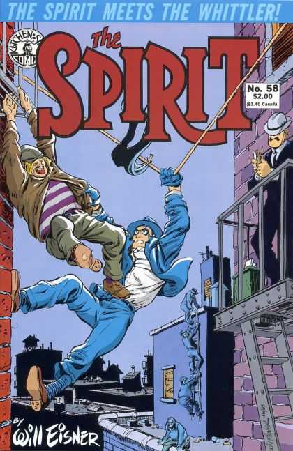Spirit 58 - Whittler - Thugs - Criminals - Building - Red - Will Eisner
