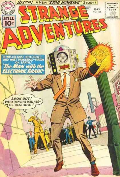 Strange Adventures 128 - Comics Code - Dc - Superman National Comics - The Man With The Electronic Brain - Star Hawkins - Murphy Anderson