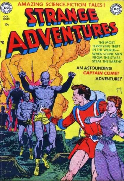 Strange Adventures 13 - Cloud - Monsters - Ray Gun - Craters - Woman