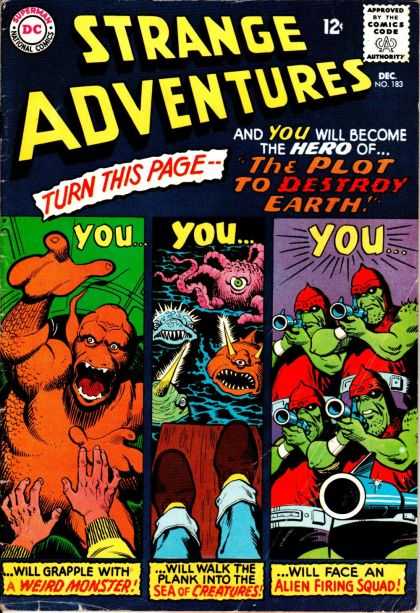 Strange Adventures 183 - Strange Adventures - Turn This Page - You Will Become The Hero Of - Weird Monster - Sea Of Creatures - Jim Mooney