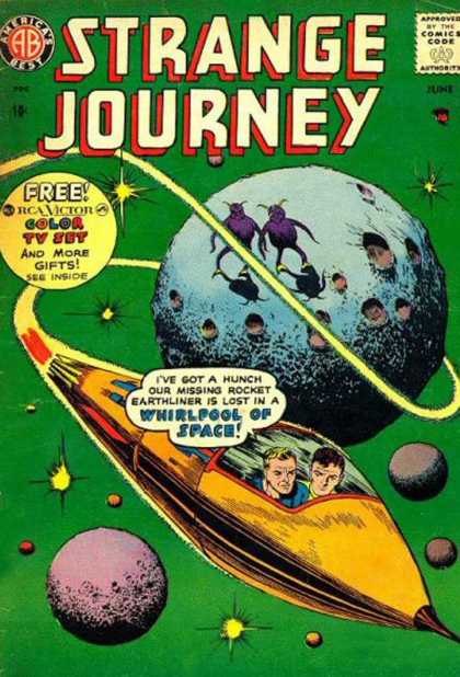 Strange Journey 4 - Free Color Tv Set - Aliens - Blue Planet - Rocket Ship - Stars