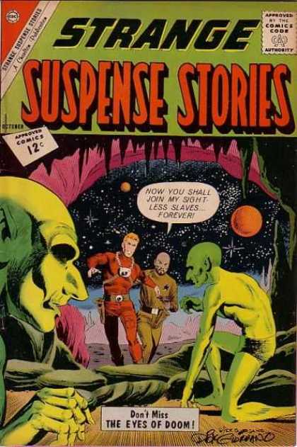 Strange Suspense Stories 61 - Aliens - Planet - Stars - Eyes Of Doom - Cave