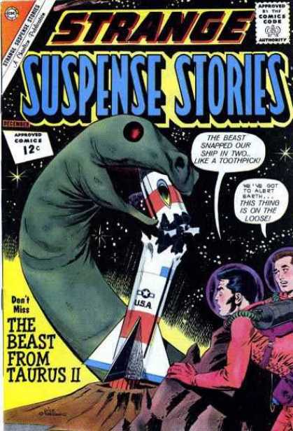 Strange Suspense Stories 62 - Fish - Strange - Rocket - Sky - Two Face