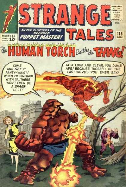 Human Torch - Thing - Fantastic Four - Puppet Master - Park - George Roussos, Jack Kirby Strange Tales 116 - Human Torch - Thing - Fantastic Four - Puppet Master - Park - George Roussos, Jack Kirby
