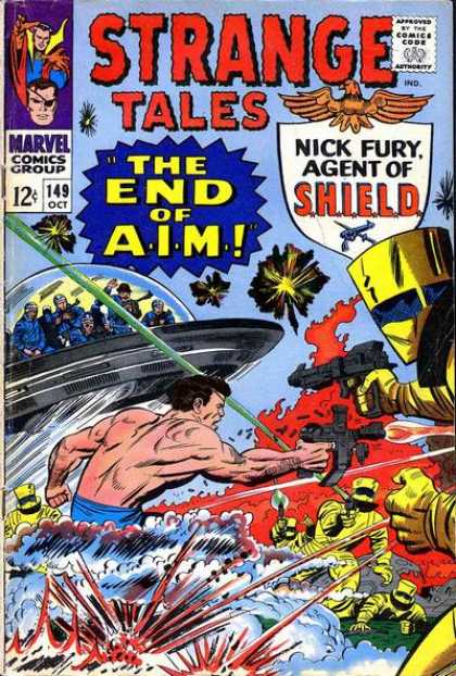 Nick Fury - Shield - The End Of Aim - Marvel Comics Group - Fight - Jack Kirby Strange Tales 149 - Nick Fury - Shield - The End Of Aim - Marvel Comics Group - Fight - Jack Kirby