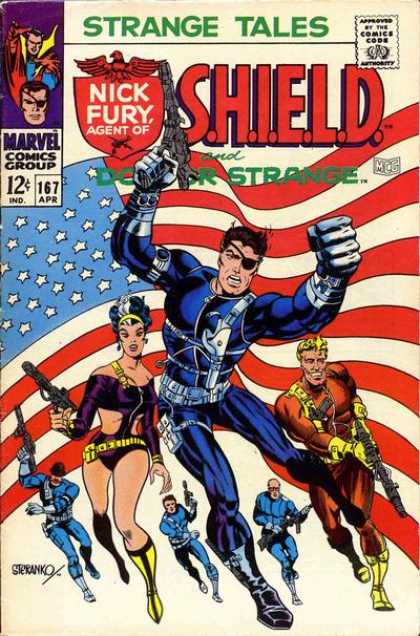 Nick Fury - Flag - America - Marvel - Marvel Comics - Jim Steranko Strange Tales 167 - Nick Fury - Flag - America - Marvel - Marvel Comics - Jim Steranko