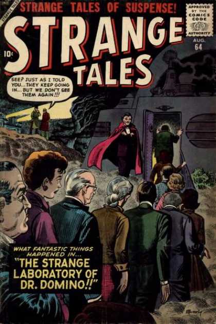 Strange Tales 64 - 64 - Waiting Line - The Strange Laboratory Of Dr Domino - Building - Tree