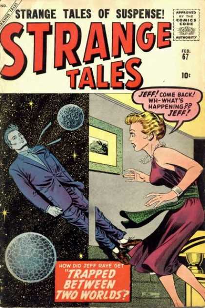 Jeff Raye - Trapped Between Two Worlds - Living Room - Space - Suspense - Joe Sinnott Strange Tales 67 - Jeff Raye - Trapped Between Two Worlds - Living Room - Space - Suspense - Joe Sinnott
