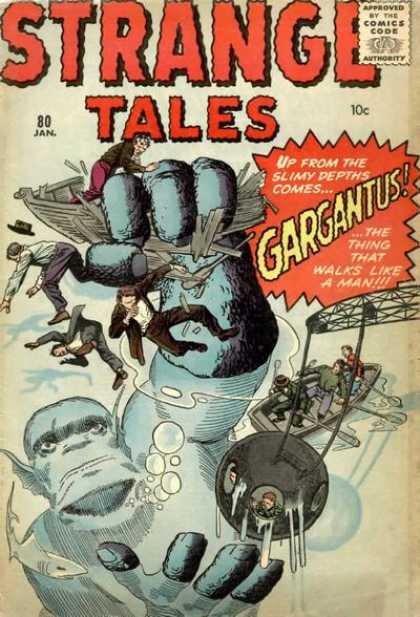 Gargantus - Giant - Boat - Men - Sea Strange Tales 80 - Gargantus - Giant - Boat - Men - Sea
