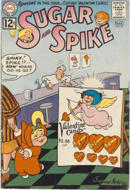 Sugar and Spike 39 - Soda Jerk - Cupid - Valentine Hearts - Stools - Soda Fountain