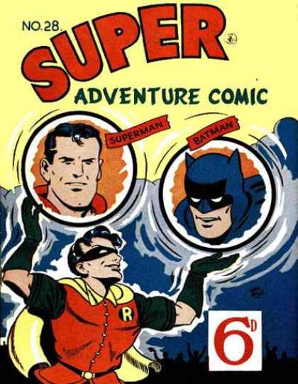 Super Adventure Comic 28 - Batman - Superman - Robin - Yellow Cape - Sidekick