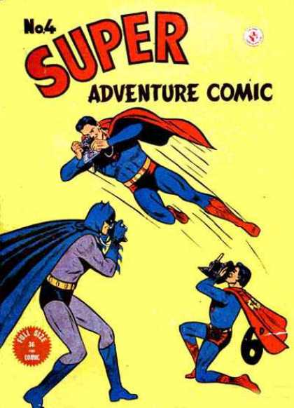 Super Adventure Comic 4 - No 4 - Superman - Batman - Cape - Camera