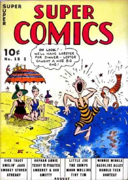 Super Comics 15 - Crab - Umbrella - Ocean - Water - Sand