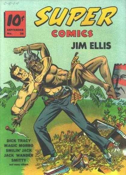 Super Comics 28 - Treasure - Indigenous Person - Jungle - Knife - Jim Ellis