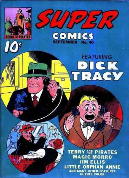 Super Comics 40 - Dick Tracy - Detective - Telephone Hat - Punch - Glasses