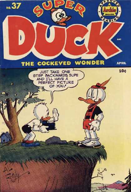Super Duck 37 - Cockeyed Duck Comic - Supe Steps Over The Edge - Wonder Duck Comic For Kids - Archie Approved Super Duck - Child Friendly Comic