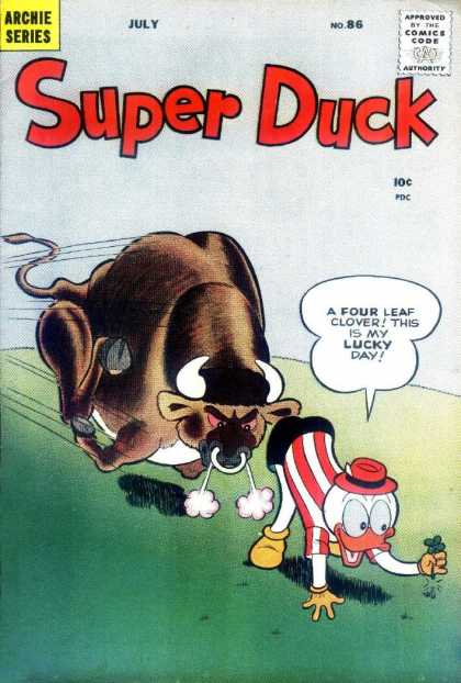 Super Duck - This Is My Lucky Day - Bull - A Four Leaf Clover - Archie Series Super Duck 86 - Super Duck - This Is My Lucky Day - Bull - A Four Leaf Clover - Archie Series