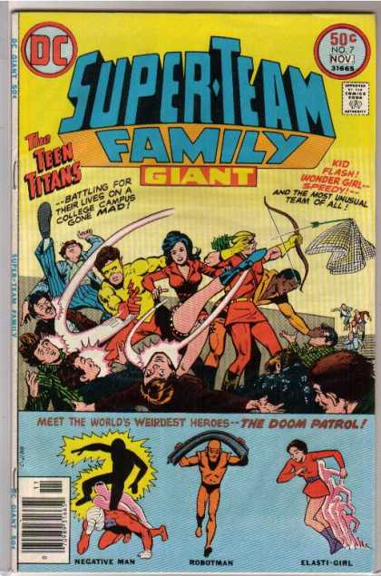 Super-Team Family 7 - Robot-man - Negative-man - Giant - The Teen Titans - Elastic-girl - Ernie Chan
