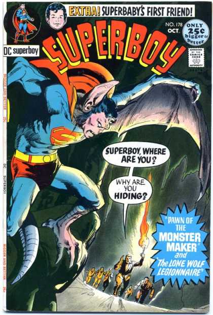 Superboy 178 - Cave - Bat - Superboy - Monster Maker - Hiding - Dick Giordano, Neal Adams