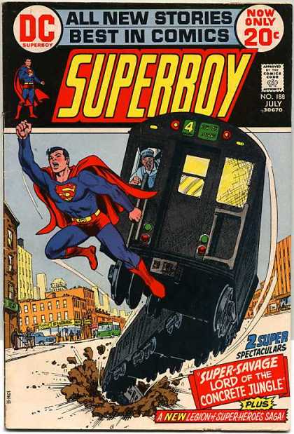 Superboy 188 - Train - Subway - Super-savage Lord Of The Concrete Jungle - New Legion Of Super-heroes Saga - No 188 July - Nick Cardy