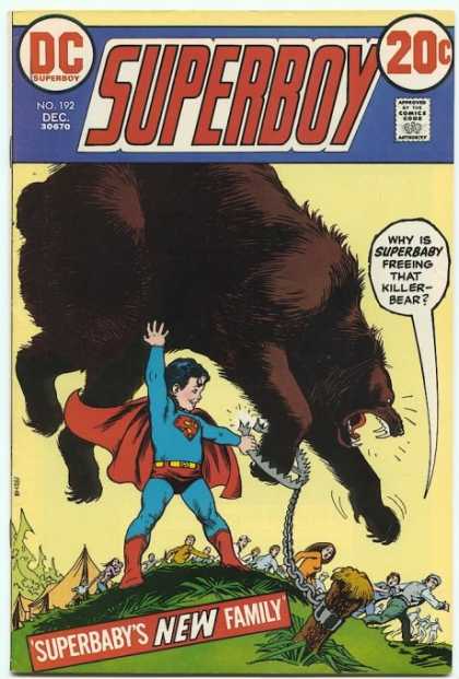 Superboy 192 - Bear - Bear Trap - Tent - Camping - Red Cape - Nick Cardy