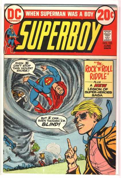 Superboy 195 - Blind - Riddle - Storm - Superman - Tornado - Nick Cardy