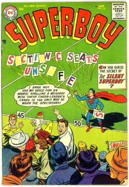 Superboy 54 - Silent - Superman - Approved By The Comics Code - Superman National Comics - All New Stories - Curt Swan