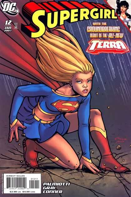 Supergirl (2005) 12 - Supergirl In Rain - Blonde Supergirl - Comic - Supergirl In Red Boots - Cartoon - Amanda Conner, Brian Miller