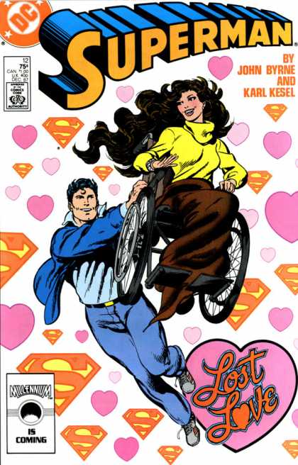 Superman (1987) 12 - Wheelchair - Hearts - Yellow Sweater - Brown Blanket - Blue Pants - John Byrne