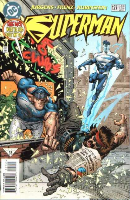 Superman (1987) 127 - Fight - Newspaper - Villian - Flying - Cop