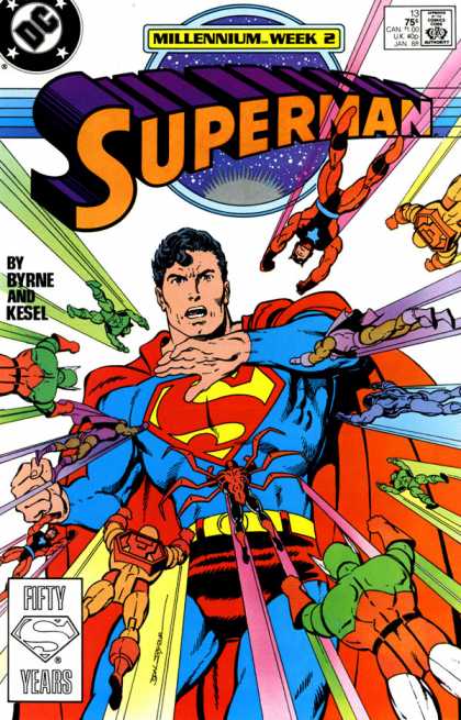 Superman (1987) 13 - Attack - Millennium Week 2 - Byrne And Kesel - Fifty Years - Fight - John Byrne
