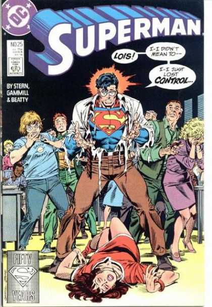 Superman (1987) 25 - Lois - I-i Dint Mean To-- - I-i Just Lost Control - Clark Kent - Fifty Years - Kerry Gammill