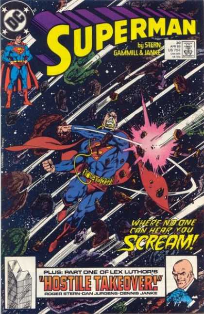 Superman (1987) 30 - Space - Meteors - Punch - Kerry Gammill