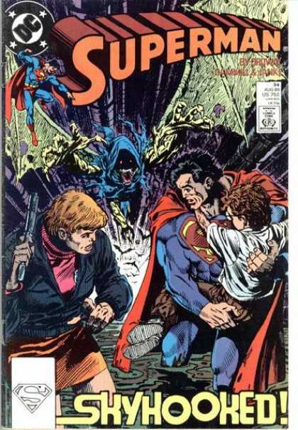 Superman (1987) 34 - Skyhooked - Superman - Wings - Monster - Running - Kerry Gammill