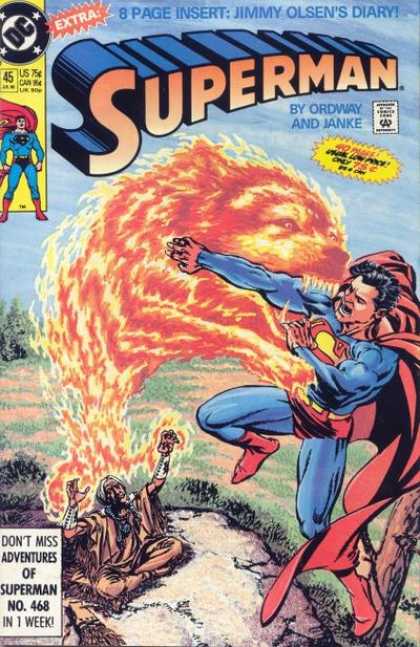 Superman (1987) 45 - Dc Comics - Jimmy Olsens Diary - Grass Plain - Fire Wolf - Ordway - Jerry Ordway