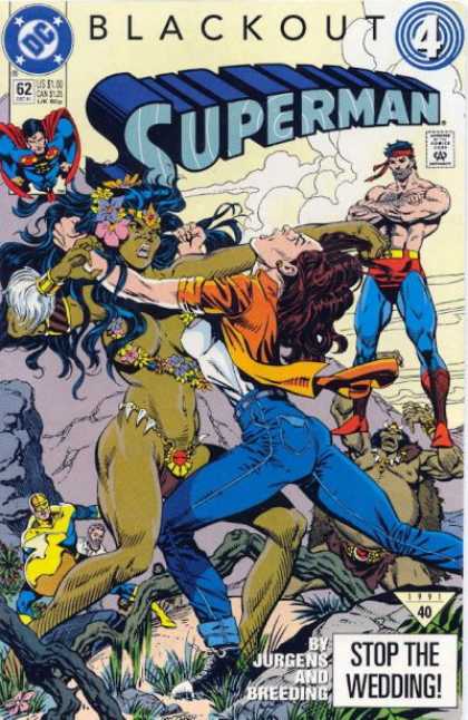 Superman (1987) 62 - Flowers - Women - Fighting - Blackout - Stop The Wedding - Dan Jurgens