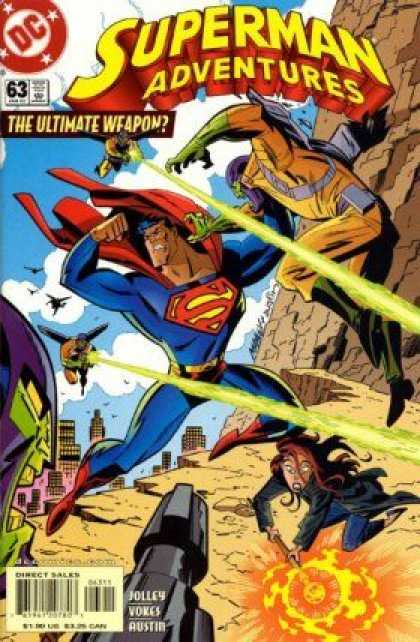 Superman Adventures 63 - Fight - Superman - Laser - Villains - Gun - Mike Manley, Terry Austin